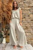 Pure Cotton Santos Quinn Culotte Pant Stone /5 =